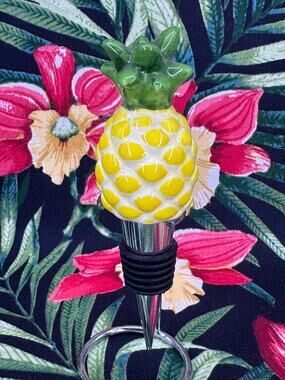 Wine Stopper Pineapple Ceramic Stainless Cork